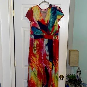 Vibrant V-neck dress